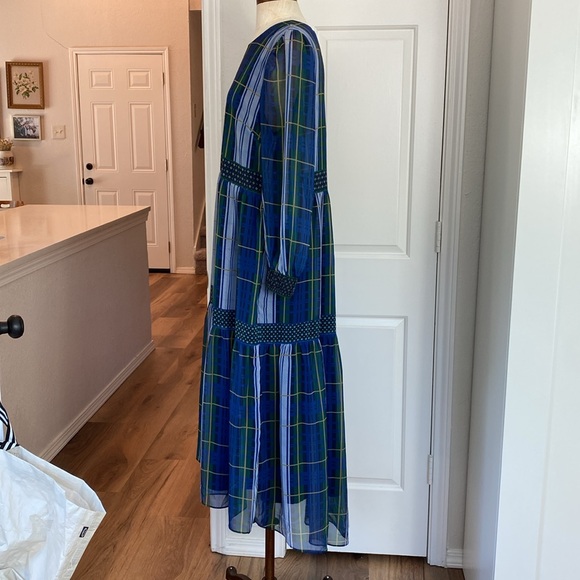 GRETCHEN SCOTT campbell plaid tiered midi dress - Picture 10 of 12
